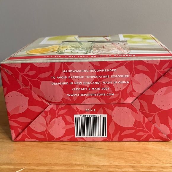 Legacy & Main Collection- Set of Two 14 oz. Summer Sippers - New No Tags - Picture 4 of 4